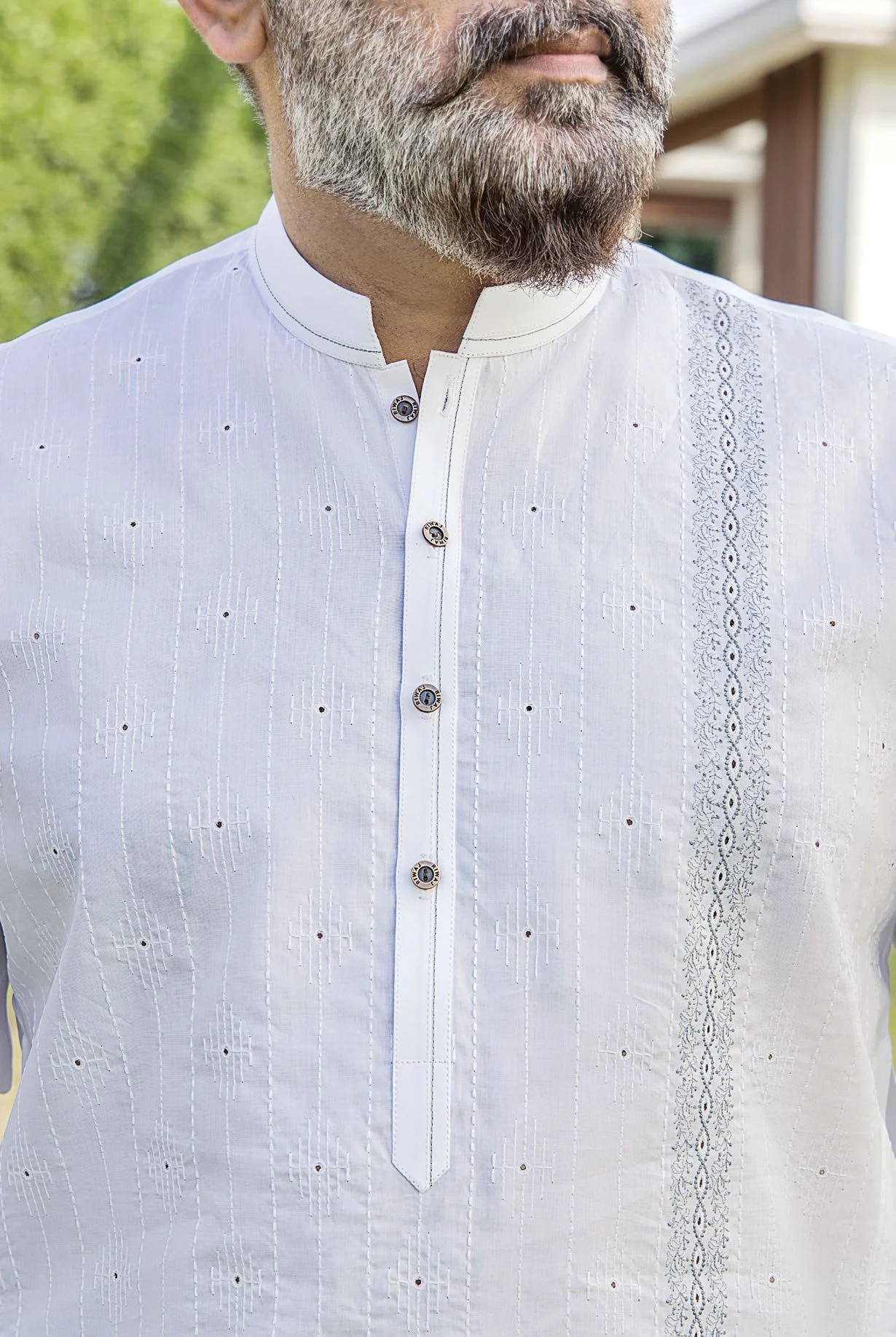 Riwaj Modern Libas-Premium Off-White Men?s Kurta Shalwar - Image 2