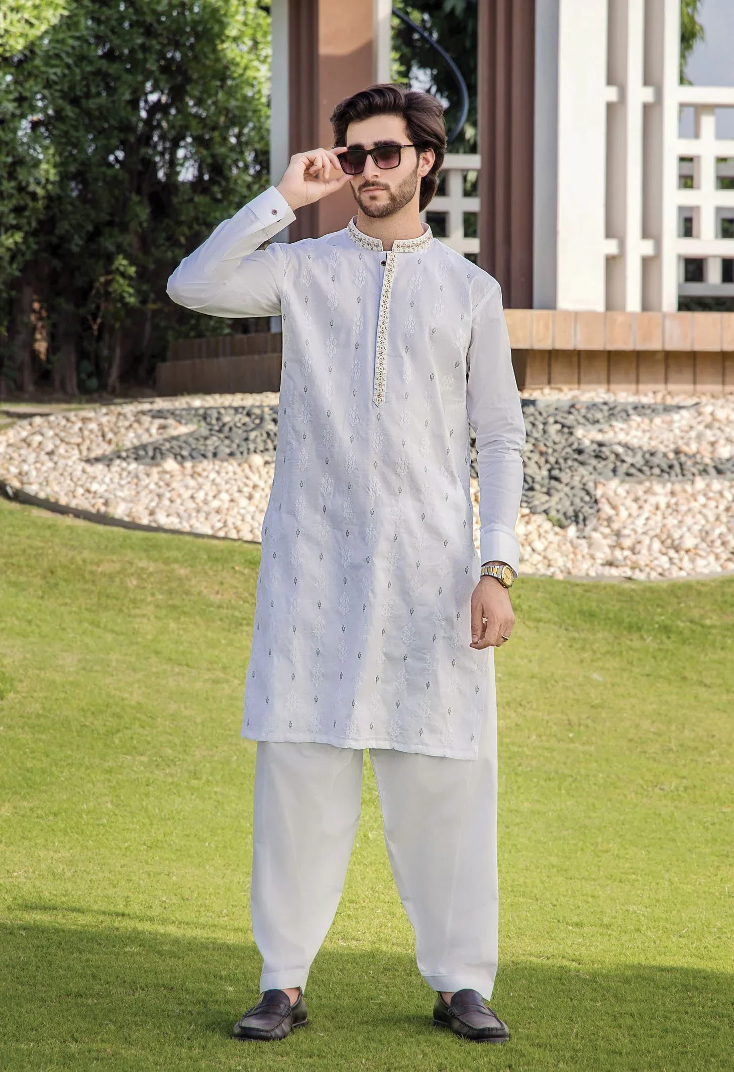 Riwaj Modern Libas – Premium Off-White Men?s Kurta Shalwar