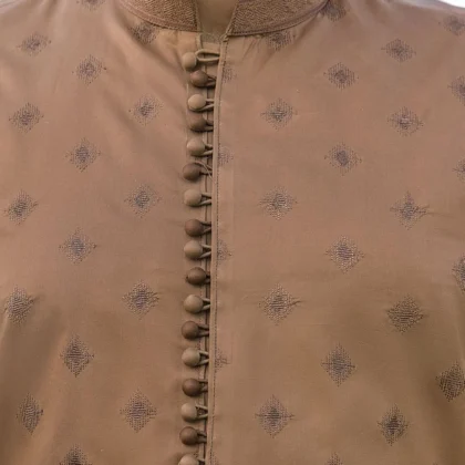 Riwaj Brown Textured Premium Men?s Shalwar Kameez