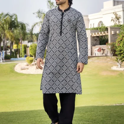 Riwaj Modern Libas – Premium Printed Men?s Kurta Shalwar