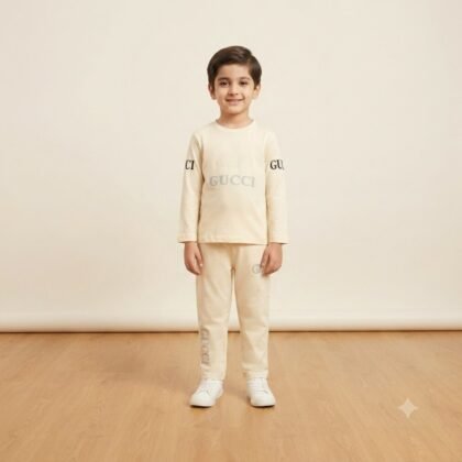 Boys Beige Gucci Tracksuit Set