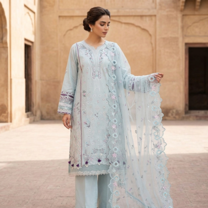 Light Blue Embroidered Pakistani Suit