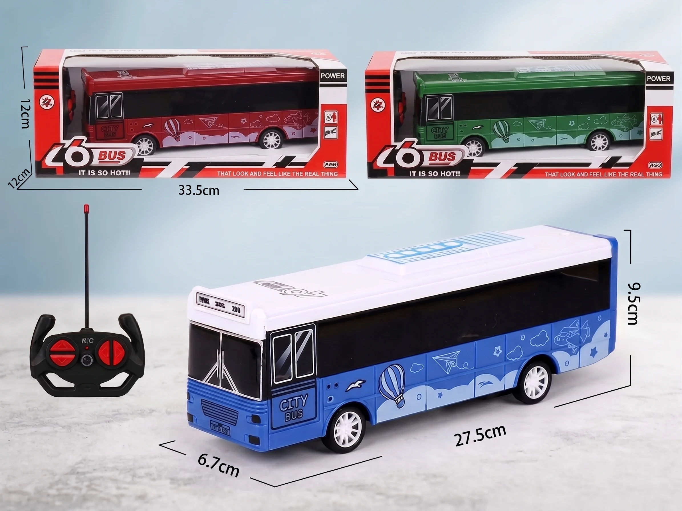 Blue Radio-Controlled City Bus Toy for Kids – High Quality Vehicle