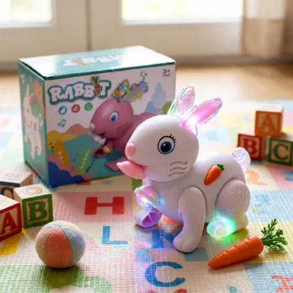 Electric Bouncy Bunny Toy – Musical Educational Animal Toy for Toddlers