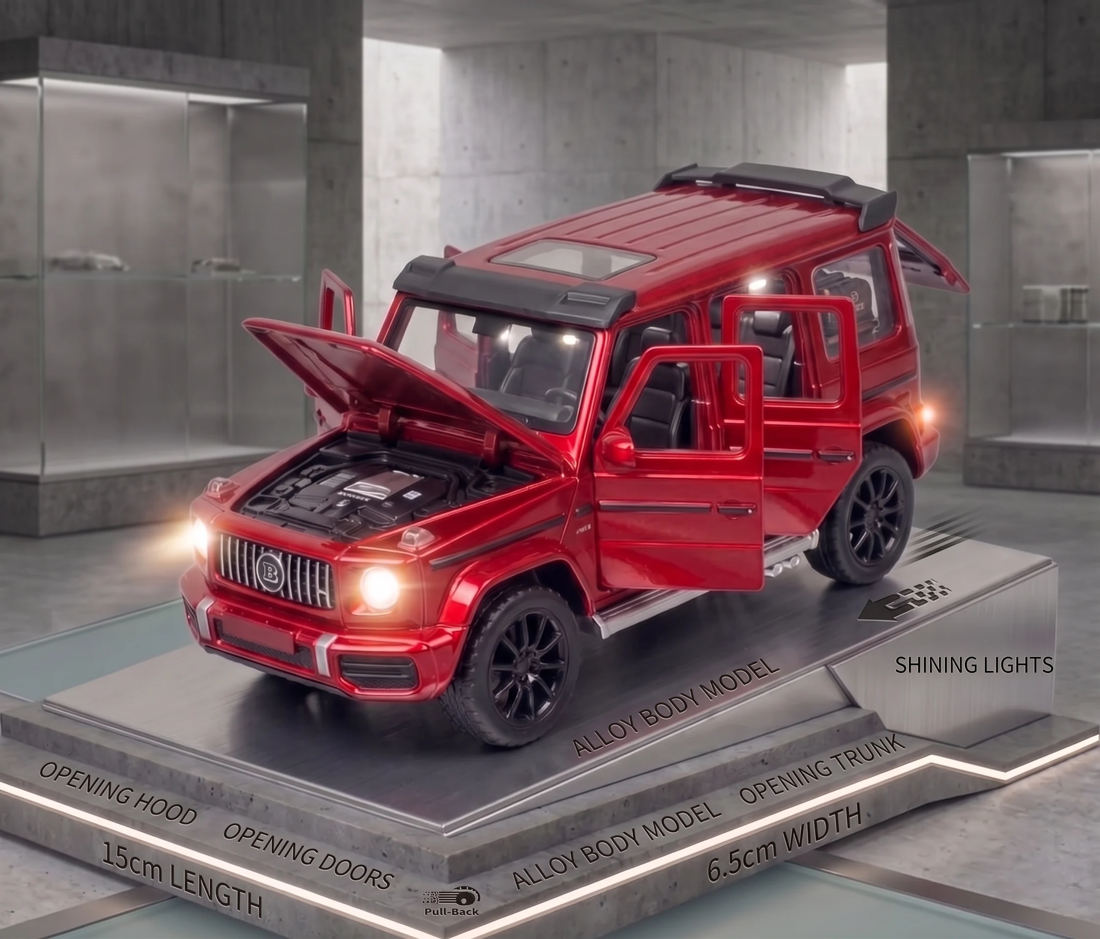 1:32 Scale Brabus Die-Cast Metal Model Car with Sound & Light