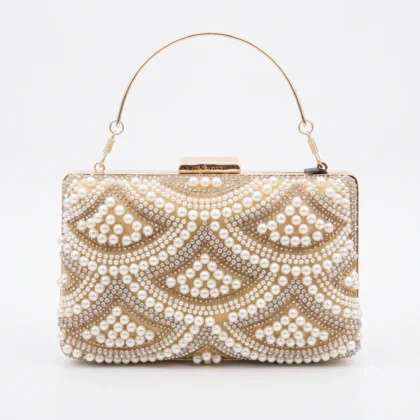 Elegant Gold Glitter Box Clutch