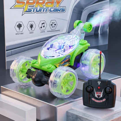 1:14 Scale RC Stunt Car with Light, Sound & Mist Spray – Off Road Vehicle