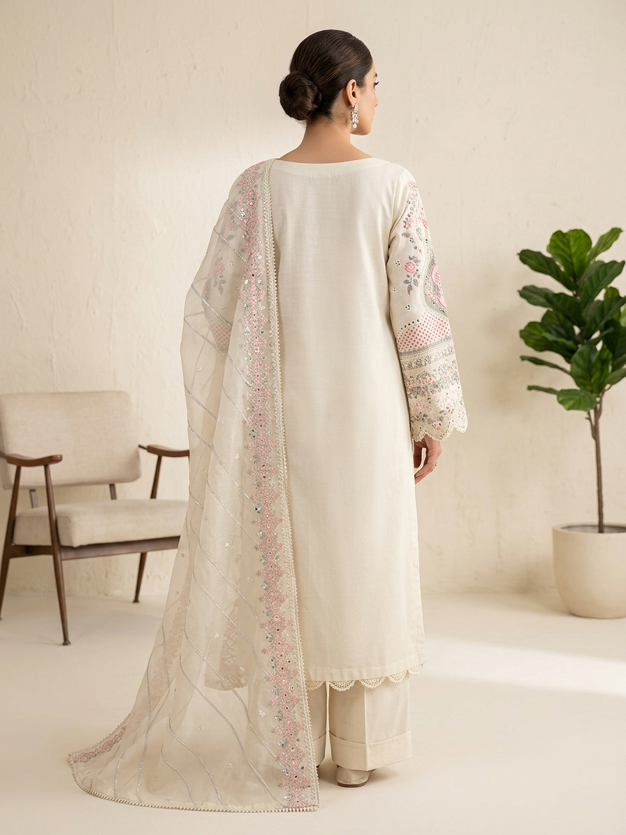 Ivory Embroidered 3-Piece Suit - Image 2