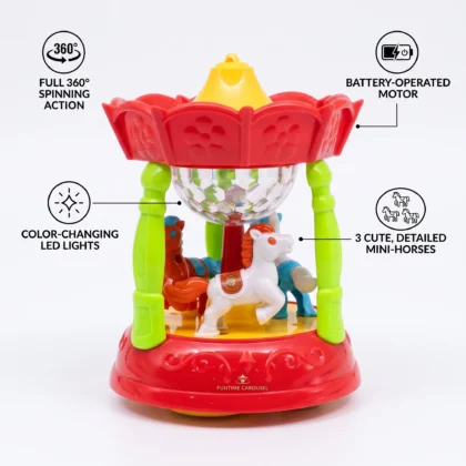 Rotating Music Carousel Toy with Lights