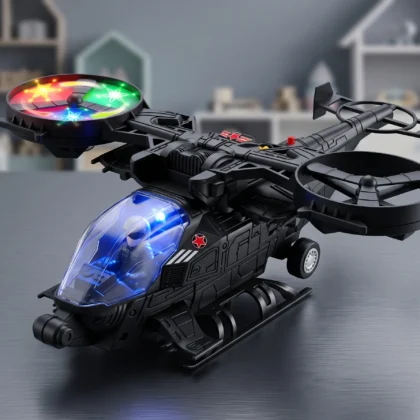 Kids Military Helicopter with Flashing Lights & Siren