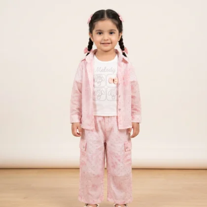 Girls 3-Piece Pink Summer Set