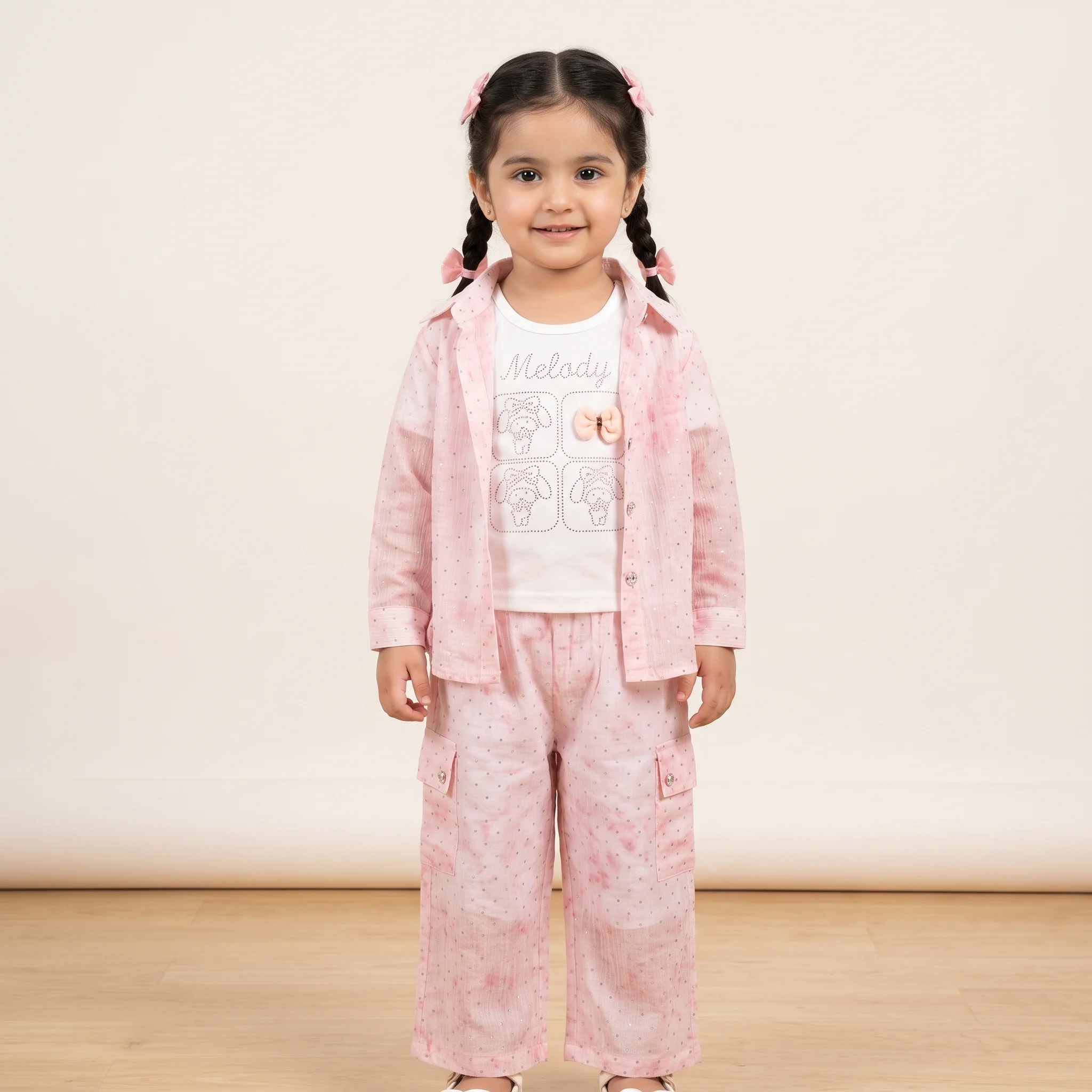 Girls 3-Piece Pink Summer Set