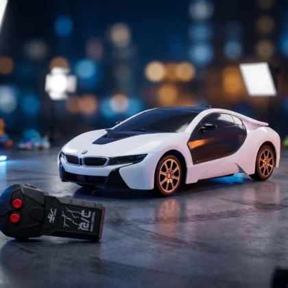 RASTAR 1/14 BMW i8 Remote Control Car – White RC Car with Interior Lights