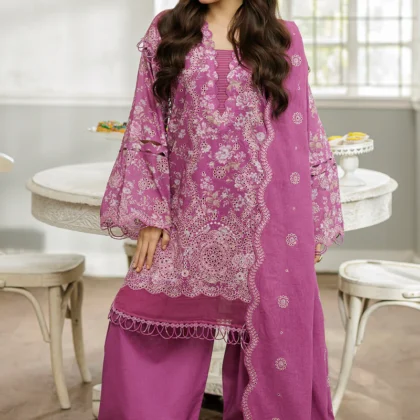 Zellbury Chikankari Unstitched Digital Printed Embroidered Cotton Suit ?34027