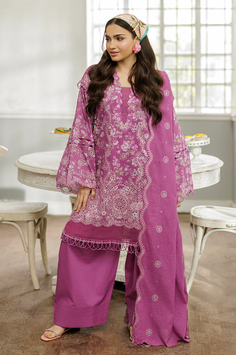 Zellbury Chikankari Unstitched Digital Printed Embroidered Cotton Suit ?34027