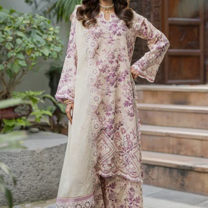 Zellbury Chikankari Unstitched Digital Printed Cotton Suit ? 34064