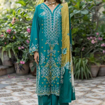 Zellbury Chikankari Unstitched Embroidered Cotton Suit -34083