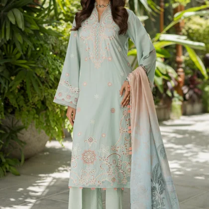 Zellbury Chikankari Unstitched Embroidered Cotton Suit -34086