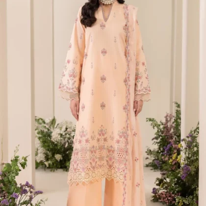 RajBari Embroidered Lawn Suit with Bamberg Chiffon Dupatta 3 Piece
