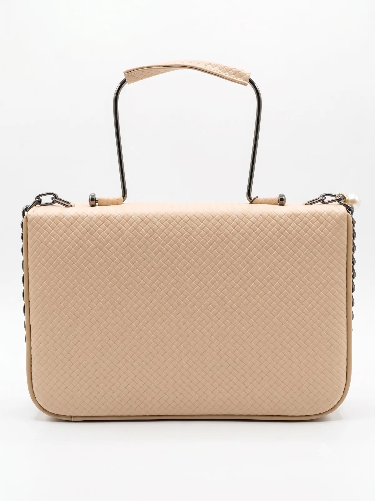 Parla Beige Textured Handbag - Image 2
