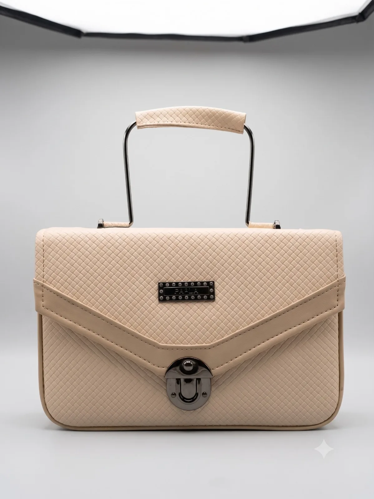 Parla Beige Textured Handbag