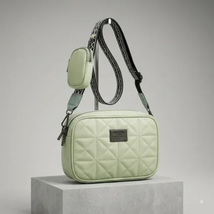 Mint Green Quilted Crossbody Bag