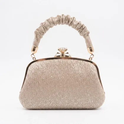 Champagne Glitter Evening Clutch Bag