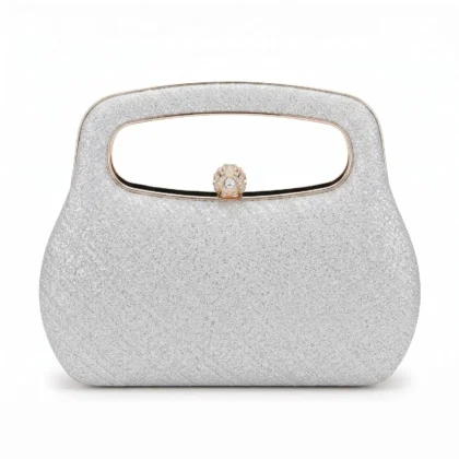 Silver Glitter Evening Clutch