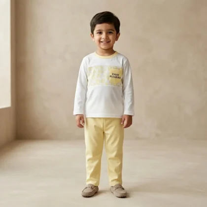 Boys Yellow Animal Print Outfit Set