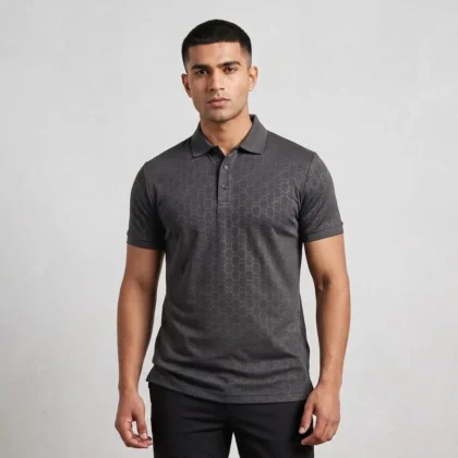 Men’s Dark Grey Monogram Polo