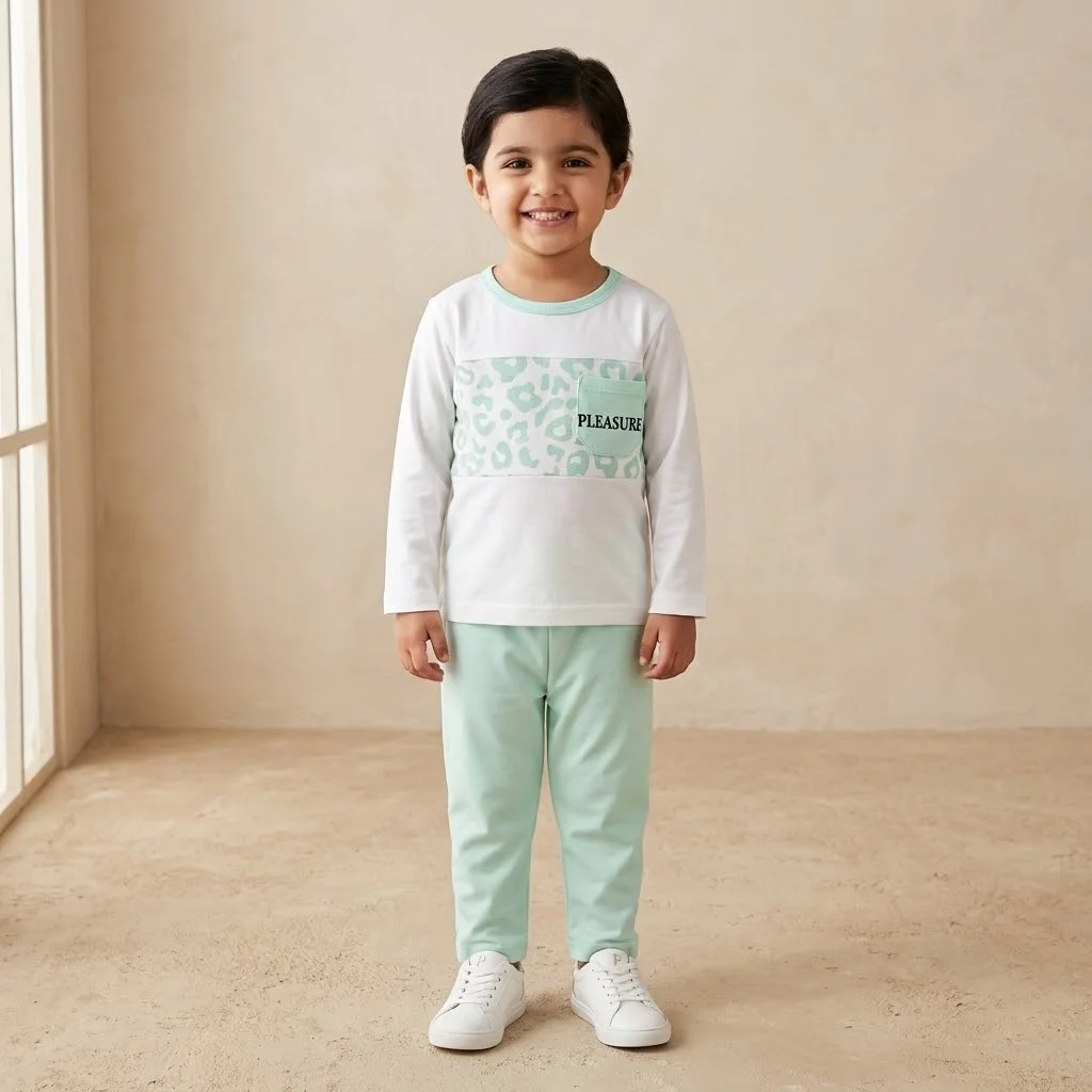 Boys Mint Animal Print Outfit Set