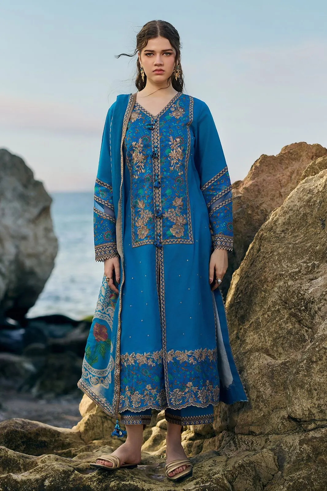 Charizma Reem & Sun Shine Unstitched Embroidered Luxury Lawn