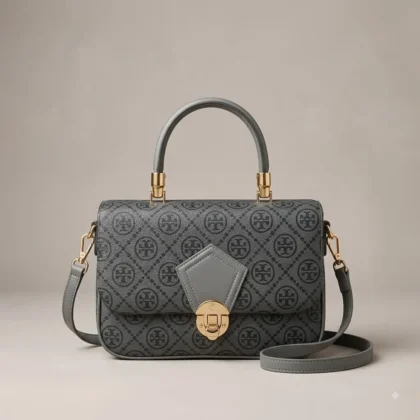 Grey Monogram Top Handle Crossbody Bag