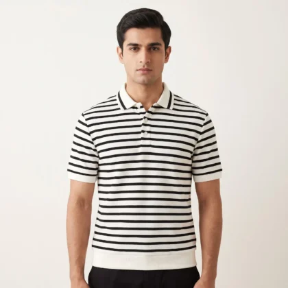 Men’s Striped Balmain Polo Shirt