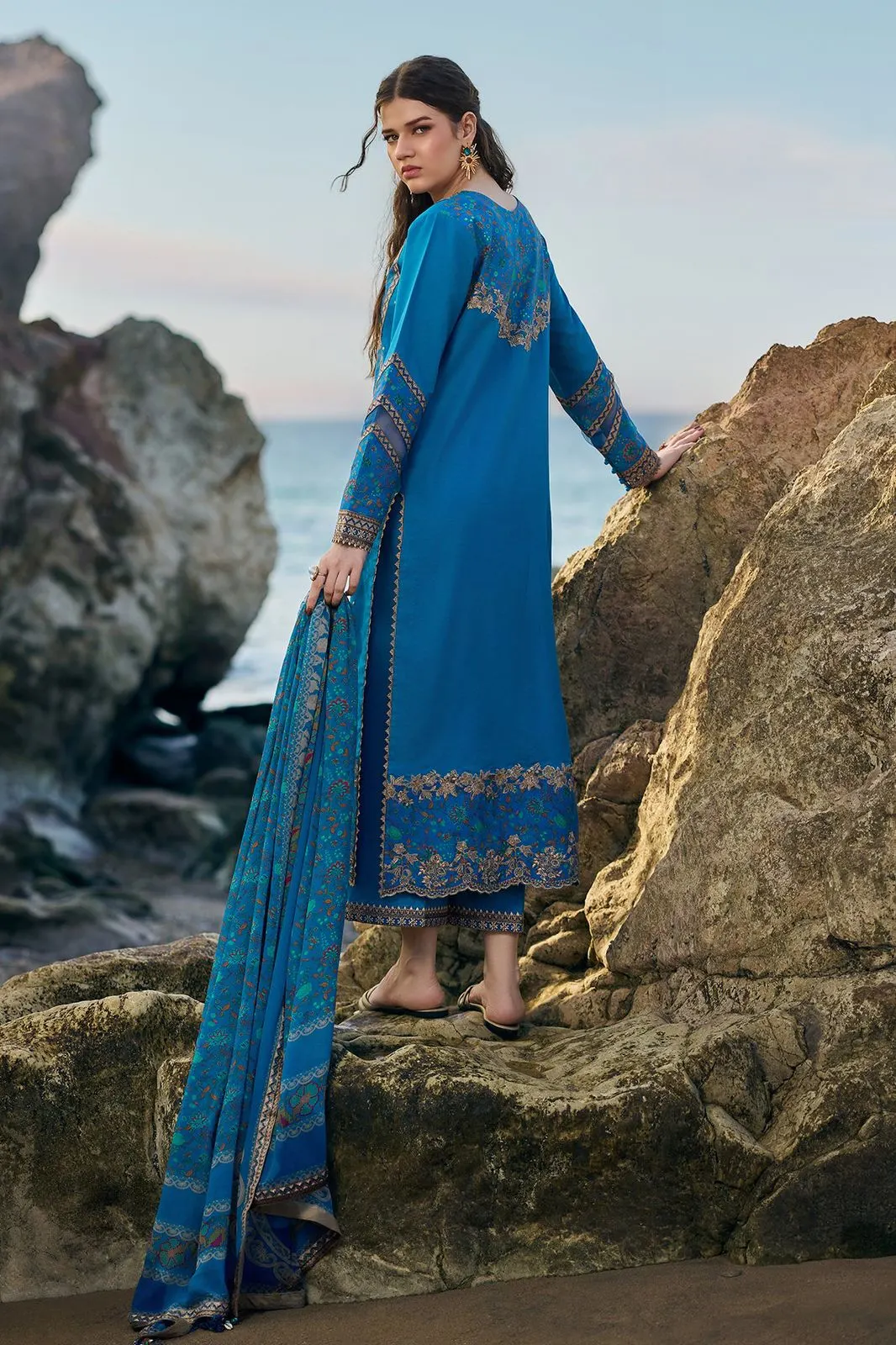 Charizma Reem & Sun Shine Unstitched Embroidered Luxury Lawn - Image 2
