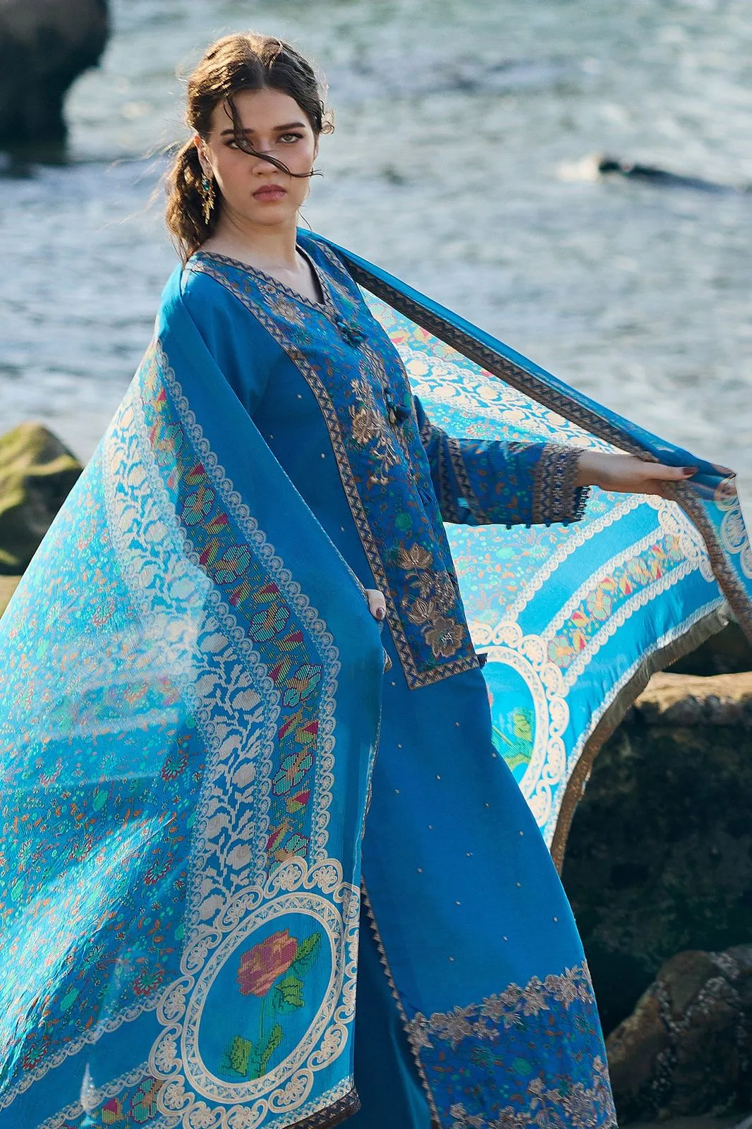Charizma Reem & Sun Shine Unstitched Embroidered Luxury Lawn - Image 3