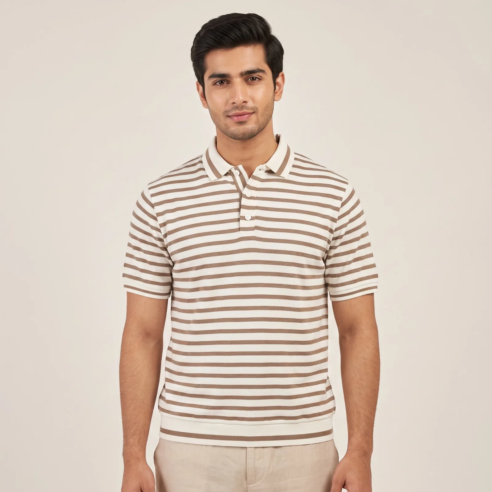 Men’s Balmain Striped Polo Shirt
