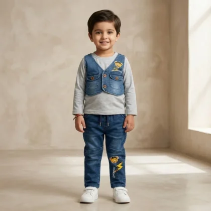 Boys Denim Vest & Jeans Outfit Set